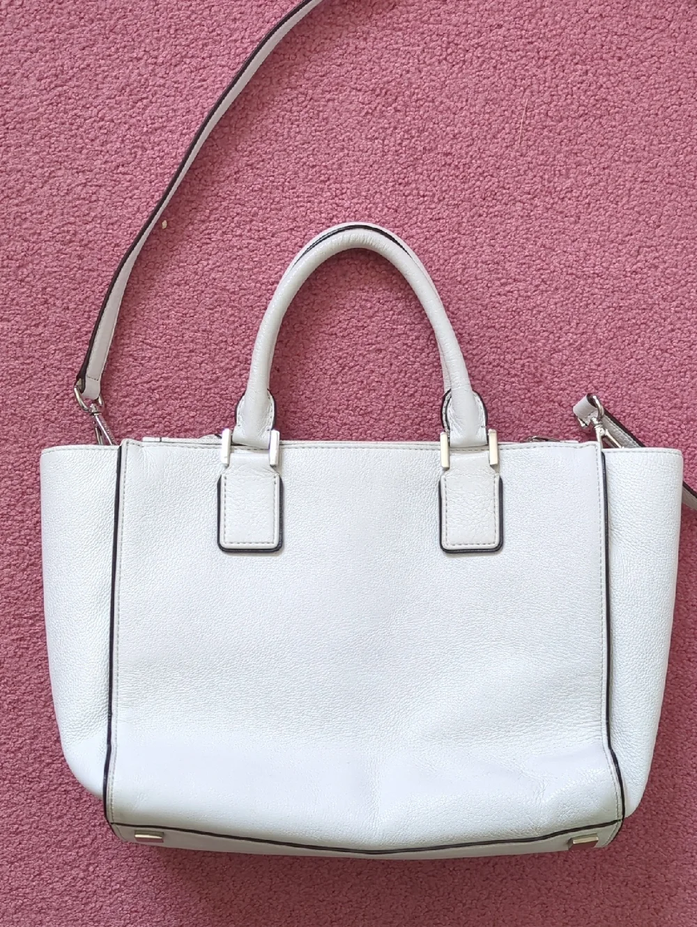 Michael Michael Kors White Leather Audrey Satchel